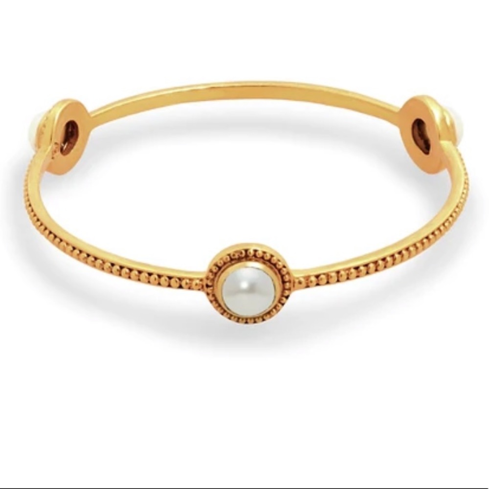 NWT Authentic Luxury Minimalist Julie Vos Pearl Station Bangle/bracelet